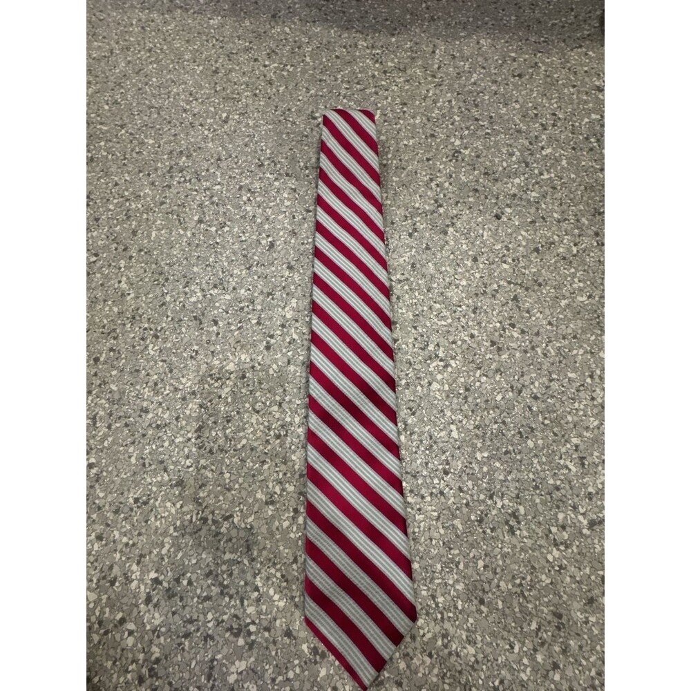 Dion Necktie Red Blue Striped Silk